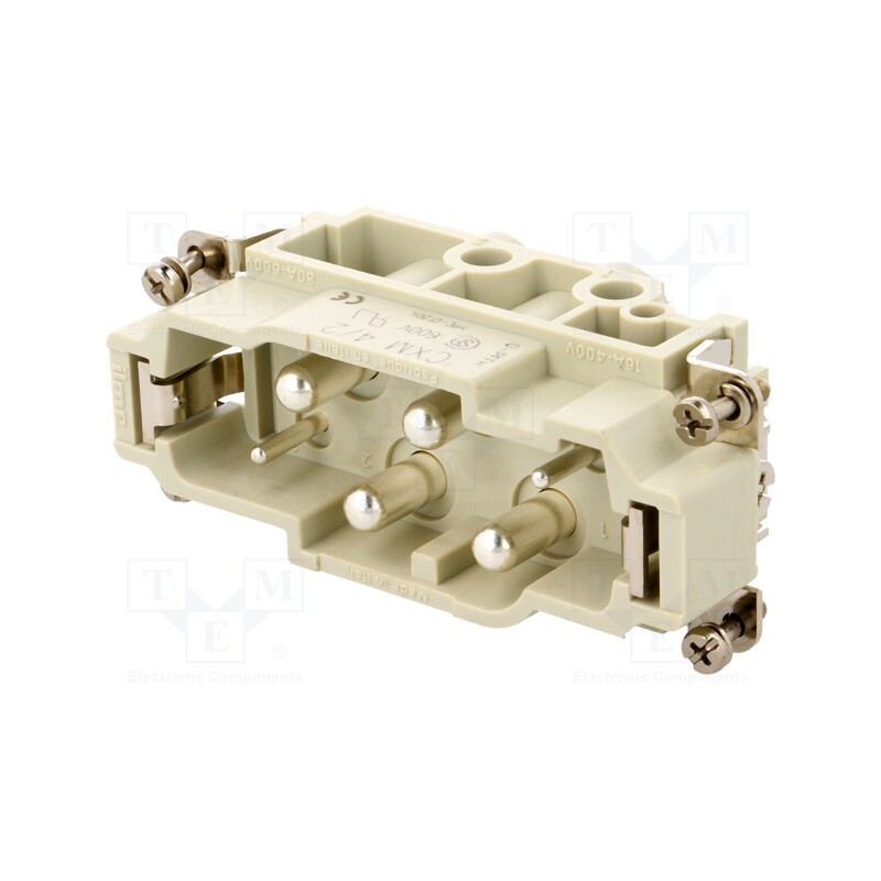 1 pcs x ILME - CXM 4/2 - Connector: HDC, contact insert, male, CX, PIN: 4, 4+PE, size 77.27