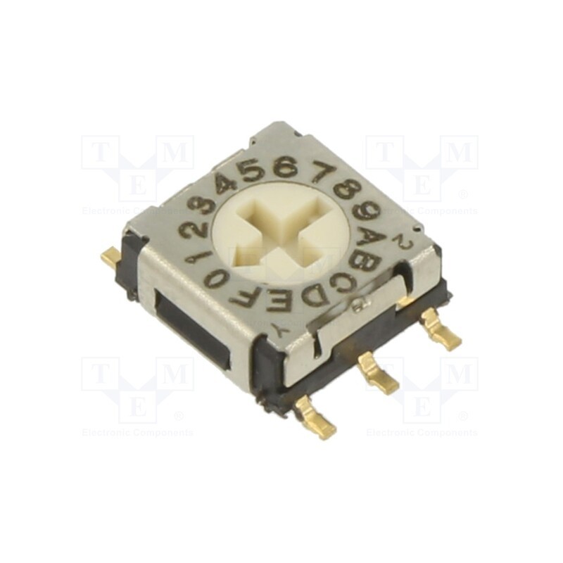 1 pcs x ECE - ERD716AMZ - Encoding switch, DEC/BCD, Pos: 16, SMT, Rcont max: 200mΩ, 5.1Ncm