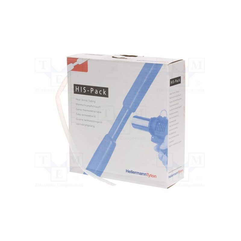 1 pcs x HELLERMANNTYTON - 300-30643 - Heat shrink sleeve, 2: 1, 6.4mm, L: 5m, transparent