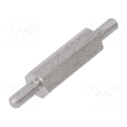 10 pcs x DREMEC - 442X15 - Screwed spacer sleeve, 15mm, Ext.thread: M2,5, hexagonal