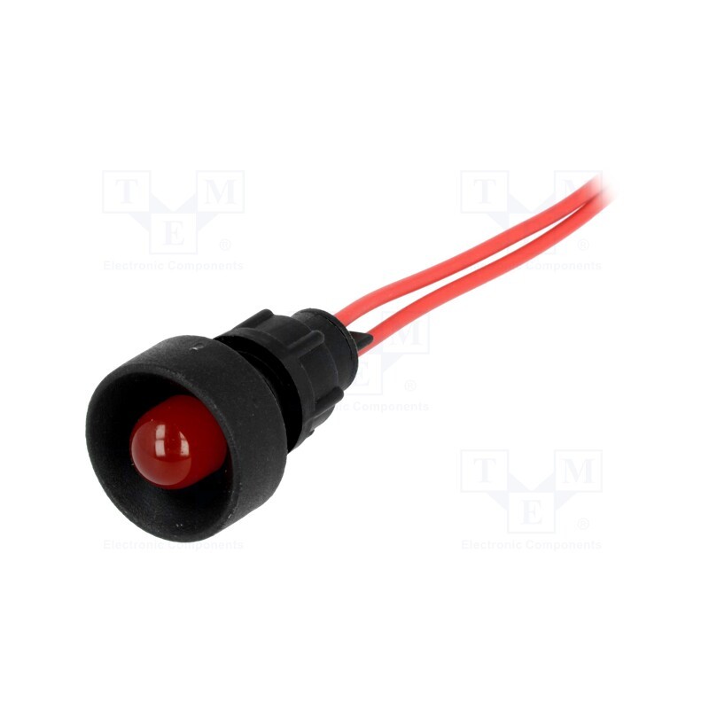 1 pcs x ELPROD - LKS220-R - Indicator: LED, recessed, red, 230VAC, Ø13mm, IP20, leads 300mm