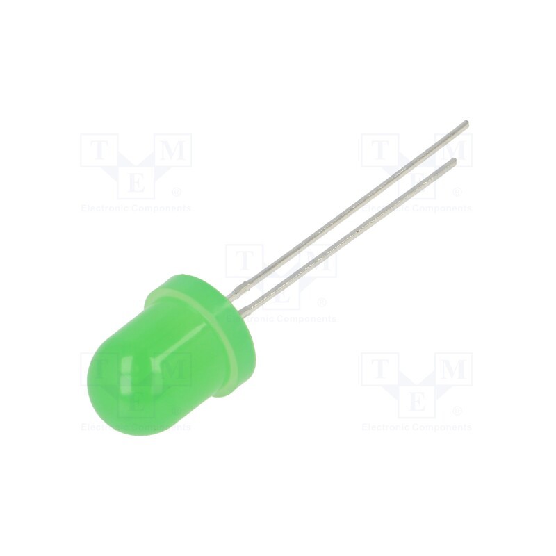 1 pcs x OPTOSUPPLY - OSG58164A-VV - LED, 8mm, green, 400mcd, 60°, Front: convex, 3÷15V, No.of term: 2