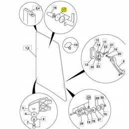 Left side window handle jcb 3cx 4cx 331 34994
