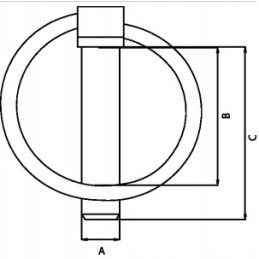 Cotter pin with pin 10x45mm black line
