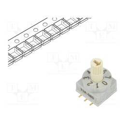1 pcs x SUNGMUN ELECTRONICS - TSR-08S-TR - Encoding switch, DEC/BCD, Pos: 8, SMT, Rcont max: 80mΩ, 7Ncm, T/S/Q