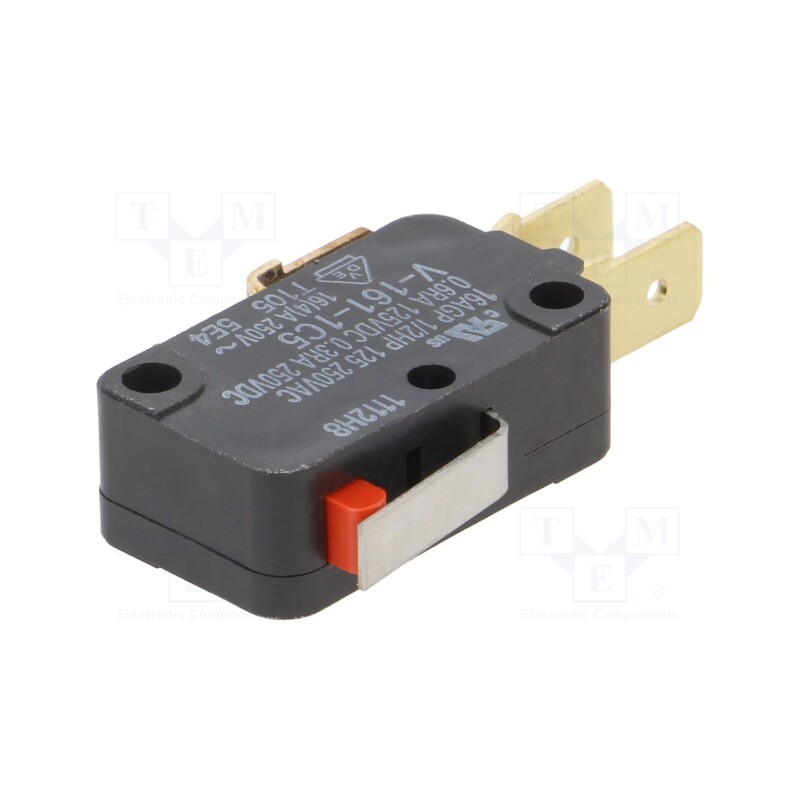 1 pcs x OMRON OCB - V1611C5R - Microswitch SNAP ACTION, 16A/250VAC, 0.3A/250VDC, with lever