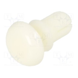 10 pcs x DREMEC - 8G402V20124 - Rivet, polyamide, L.rivet: 5mm, Panel cutout diam: 3.6mm, white