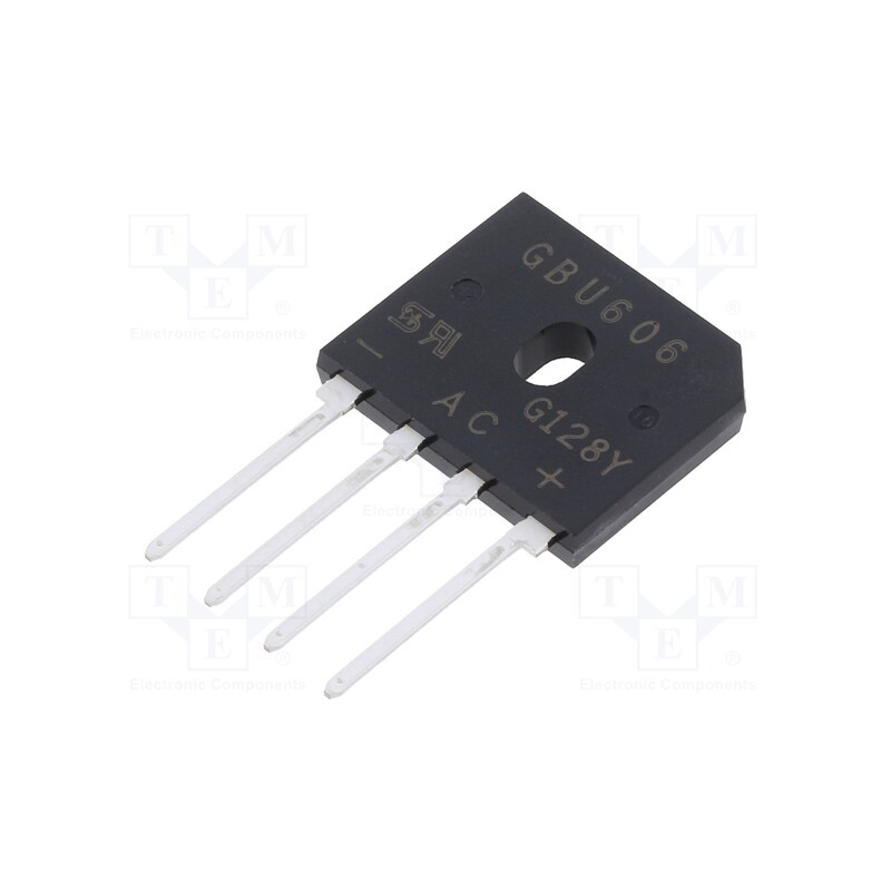 1 pcs x TAIWAN SEMICONDUCTOR - GBU606 - Bridge rectifier: single-phase, Urmax: 800V, If: 6A, Ifsm: 175A
