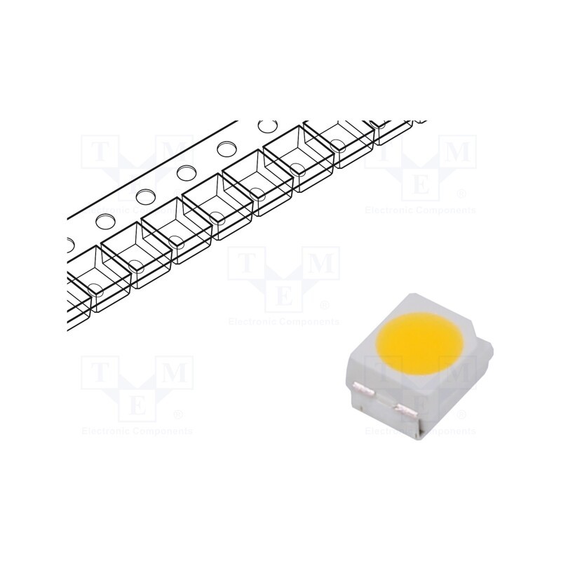 1 pcs x BROADCOM (AVAGO) - ASMT-UWB1-NX3H2 - LED, SMD, 3528,PLCC2, white warm, 1800÷2300(typ)-3550mcd, 3000K