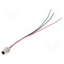 1 pcs x BULGIN - PXMBNI05FPM03AFL001 - Connector: M5, socket, male, cables, PIN: 3, IP67, 60V, 100mm, 1A