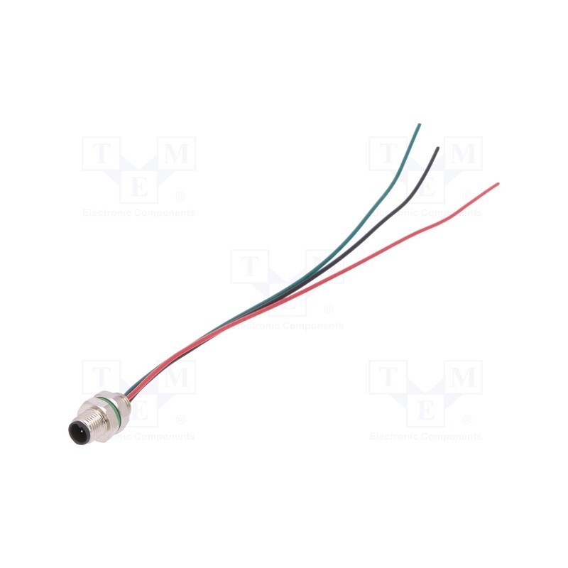 1 pcs x BULGIN - PXMBNI05FPM03AFL001 - Connector: M5, socket, male, cables, PIN: 3, IP67, 60V, 100mm, 1A