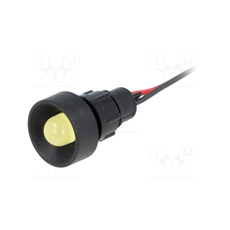 1 pcs x POLAM-ELTA - LY-D10-220DC - Indicator: LED, recessed, yellow, 220VDC, Ø13mm, IP40, leads 300mm