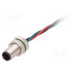 1 pcs x BULGIN - PXMBNI05RPM03AFL001 - Connector: M5, socket, male, cables, PIN: 3, IP67, 60V, 100mm, 1A