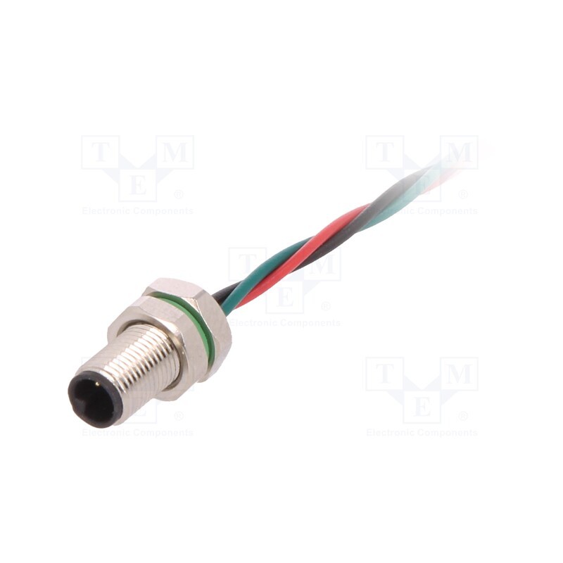 1 pcs x BULGIN - PXMBNI05RPM03AFL001 - Connector: M5, socket, male, cables, PIN: 3, IP67, 60V, 100mm, 1A