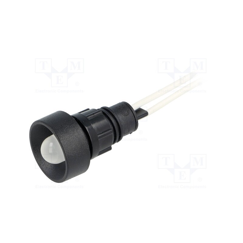 1 pcs x POLAM-ELTA - LW-D10-230AC - Indicator: LED, recessed, white, 230VAC, Ø13mm, IP40, leads 300mm