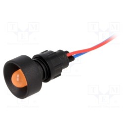 1 pcs x POLAM-ELTA - LO-D10-12AC/DC - Indicator: LED, recessed, orange, 12VDC, 12VAC, Ø13mm, IP40, plastic