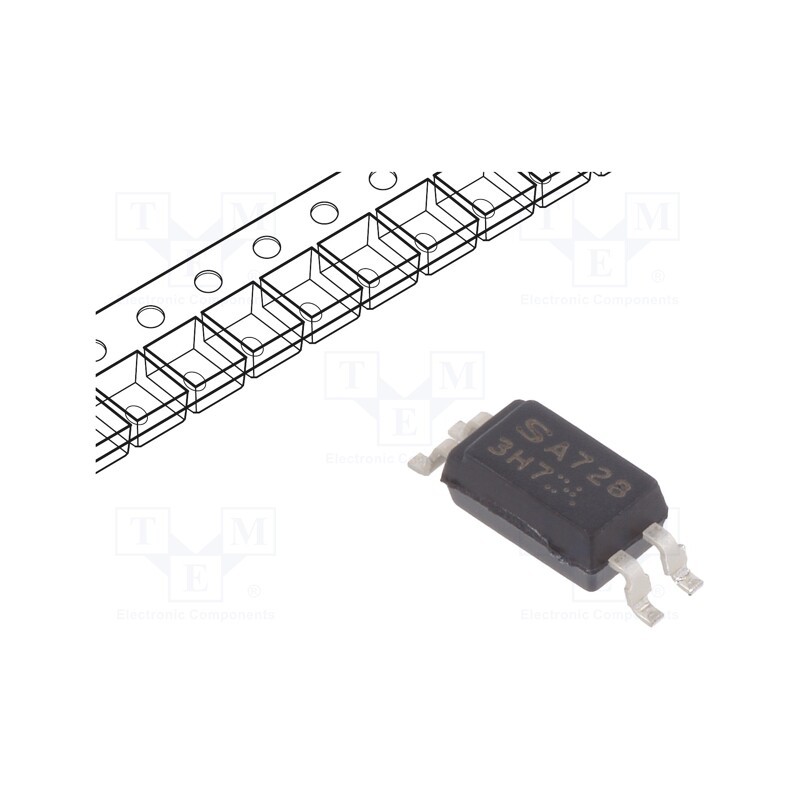 1 pcs x SHARP - PC3H7AJ0001H - Optocoupler, SMD, Ch: 1, OUT: transistor, Uinsul: 2.5kV, Uce: 80V