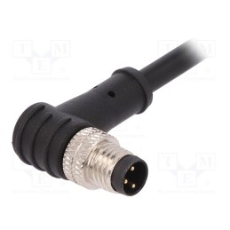 1 pcs x BULGIN - PXPPVC08RAM03ACL010PVC - Connector: M8, male, PIN: 3, angled, with strain relief,with lead