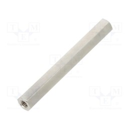 10 pcs x DREMEC - 116X60 - Screwed spacer sleeve, 60mm, Int.thread: M4, hexagonal, brass