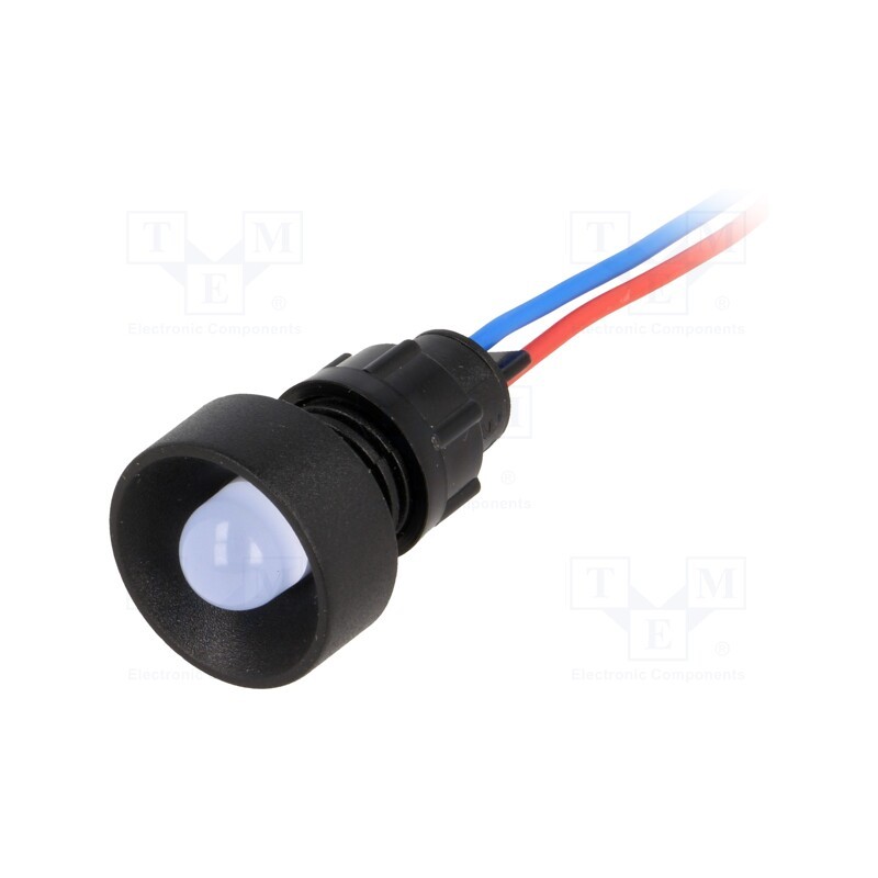 1 pcs x POLAM-ELTA - LB-D10-12AC/DC - Indicator: LED, recessed, blue, 12VDC, 12VAC, Ø13mm, IP40, plastic