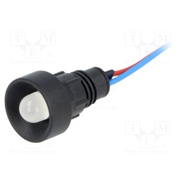 1 pcs x POLAM-ELTA - LW-D10-12AC/DC - Indicator: LED, recessed, white, 12VDC, 12VAC, Ø13mm, IP40, plastic