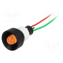 1 pcs x POLAM-ELTA - LO-D10-24AC/DC - Indicator: LED, recessed, orange, 24VDC, 24VAC, Ø13mm, IP40, plastic