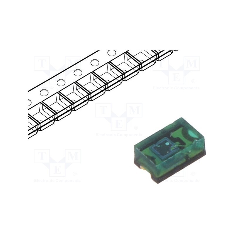 1 pcs x VISHAY - TEMT6200FX01 - Phototransistor, 0805, λp max: 550nm, 6V, 60°, Lens: green