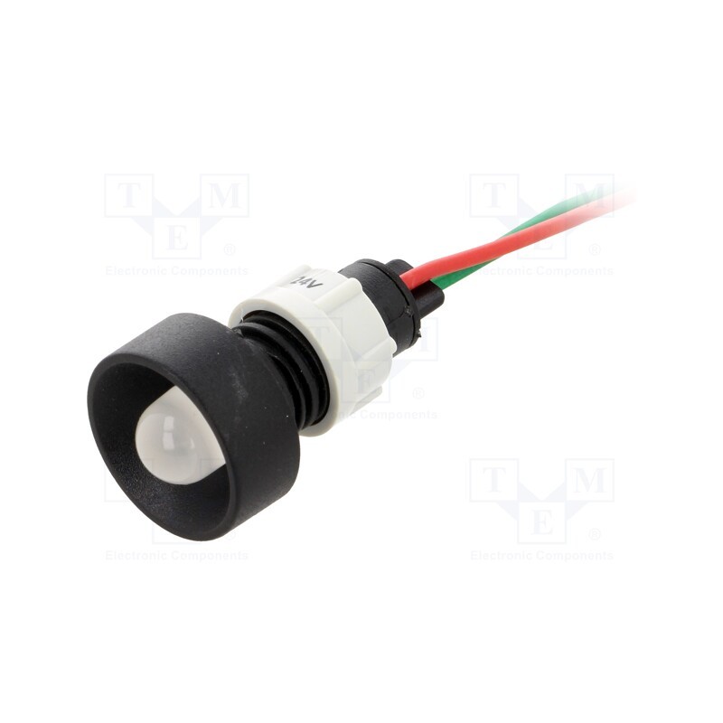 1 pcs x POLAM-ELTA - LW-D10-24AC/DC - Indicator: LED, recessed, white, 24VDC, 24VAC, Ø13mm, IP40, plastic