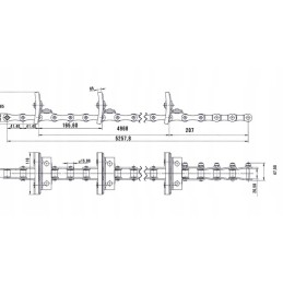 Bizon grain feeder chain, set, Dolzamet