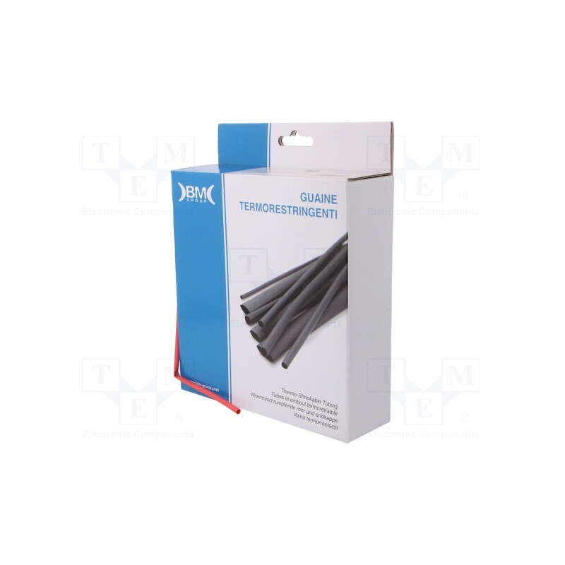 1 rol x BM GROUP - GBS032MRO - Heat shrink sleeve, glueless, 2: 1, 3.2mm, L: 11m, polyolefine