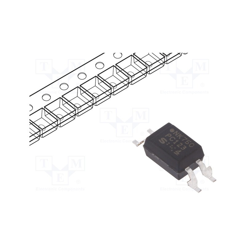 1 pcs x SHARP - PC123X5YUP1B - Optocoupler, SMD, Ch: 1, OUT: transistor, Uinsul: 5kV, Uce: 80V