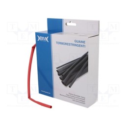 1 rol x BM GROUP - GBS064MRO - Heat shrink sleeve, glueless, 2: 1, 6.4mm, L: 9m, polyolefine