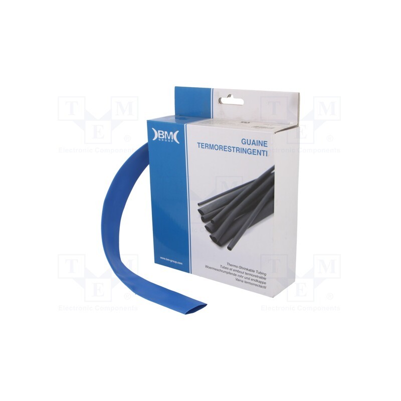 1 rol x BM GROUP - GBS190MBL - Heat shrink sleeve, glueless, 2: 1, 19mm, L: 5m, polyolefine