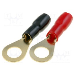1 set x 4CARMEDIA - TERMINAL-RING-8G - Terminal: ring, M8, 10mm2, gold-plated, insulated, red and black