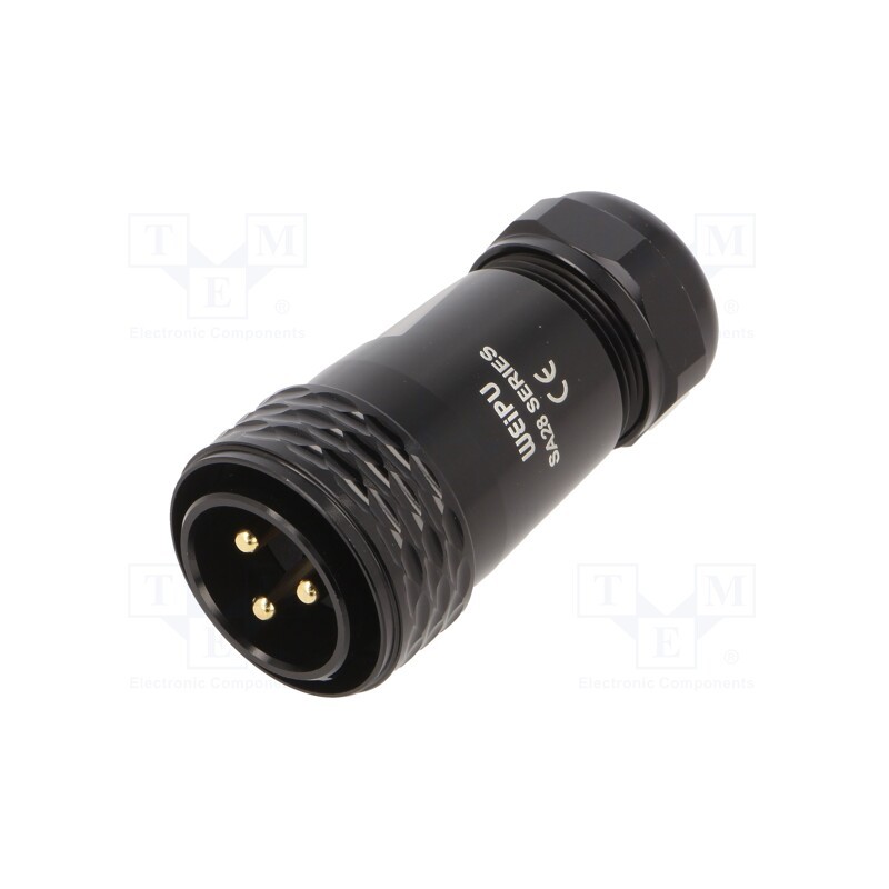 1 pcs x WEIPU - SA2810/P3IB - Plug, SA28, male, PIN: 3, IP67, 13÷16mm, 50A, soldering, for cable