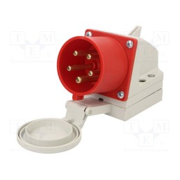 1 pcs x PCE - 525-6D - Connector: AC supply 3-phase, socket, male, 32A, 400VAC, IEC 60309