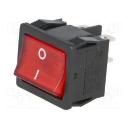 1 pcs x SCI - R13-33B-02-BR-2D-N-2 - ROCKER, DPST, Pos: 2, ON-OFF, 6A/250VAC, red, neon lamp, 250V, 50mΩ