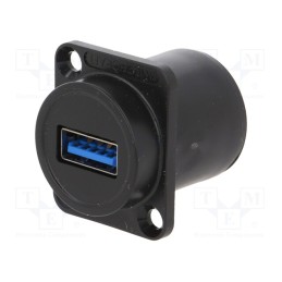 1 pcs x SWITCHCRAFT - EHUSB3ACAB - Adapter, USB A socket-front,USB AB micro socket-back, EH, black