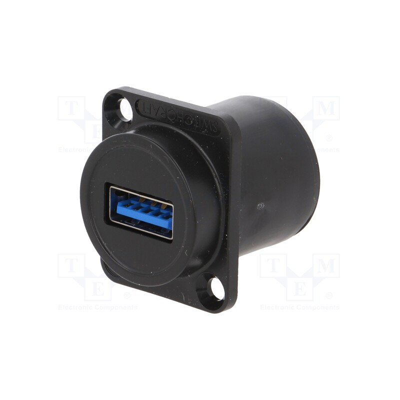 1 pcs x SWITCHCRAFT - EHUSB3ACAB - Adapter, USB A socket-front,USB AB micro socket-back, EH, black