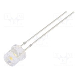 1 pcs x OPTOSUPPLY - OSM54P57E1A - LED, 5mm, white warm, 2180÷2500mcd, 140°, Front: flat, 2.9÷3.4V