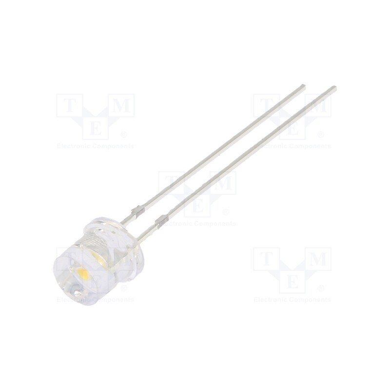 1 pcs x OPTOSUPPLY - OSM54P57E1A - LED, 5mm, white warm, 2180÷2500mcd, 140°, Front: flat, 2.9÷3.4V