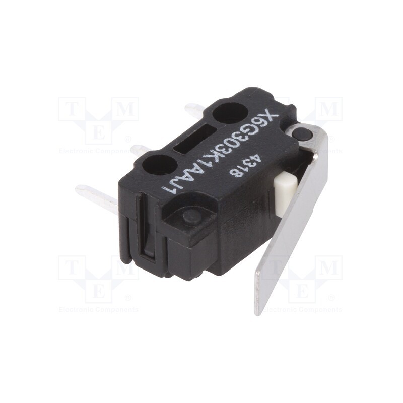 1 pcs x SAIA-BURGESS - X6G303K1AAJ1 - Microswitch SNAP ACTION, 3A/250VAC, with lever, SPDT, ON-(ON)