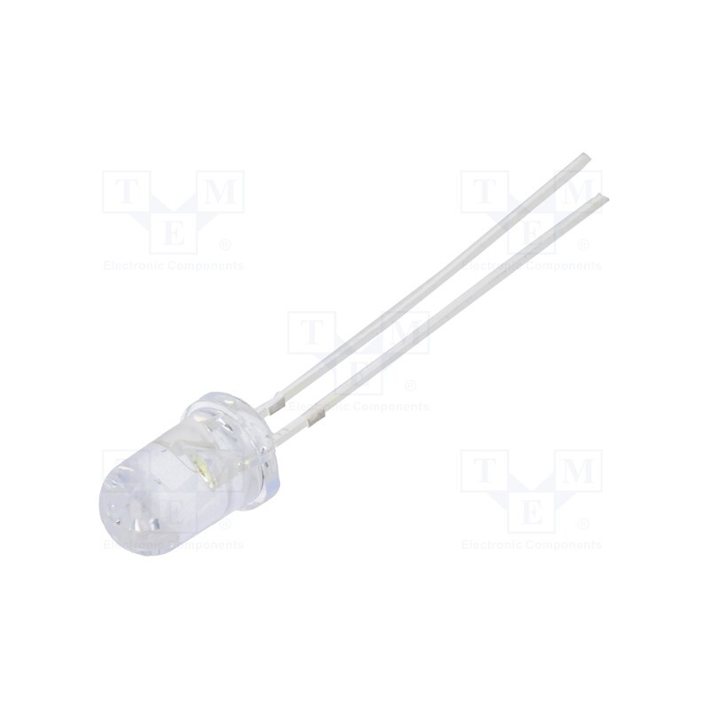 1 pcs x OPTOSUPPLY - OSW44P5111A - LED, 5mm, white cold, 43000÷60000mcd, 15°, Front: convex, 2.7÷3.4V