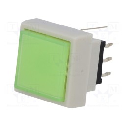 1 pcs x HIGHLY ELECTRIC - PB6133FAL-3 - Switch: keypad, Pos: 2, DPDT, 0.1A/30VDC, green, LED, green, THT, 1.5N