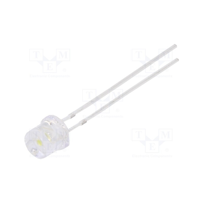 1 pcs x OPTOSUPPLY - OSW44P57E1A - LED, 5mm, white cold, 2180÷2500mcd, 140°, Front: flat, 2.9÷3.4V