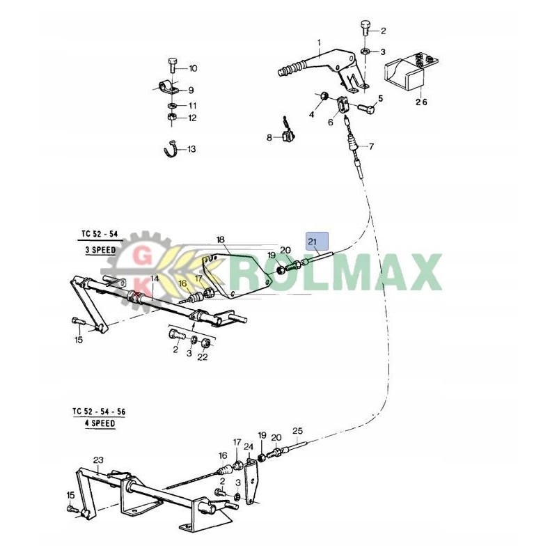 Handbrake cable New Holland TC 80454479