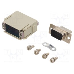 1 pcs x HARTING - 9140093001 - Connector: HDC, module, male, Han-Modular®, PIN: 9, w/o contacts, 5A