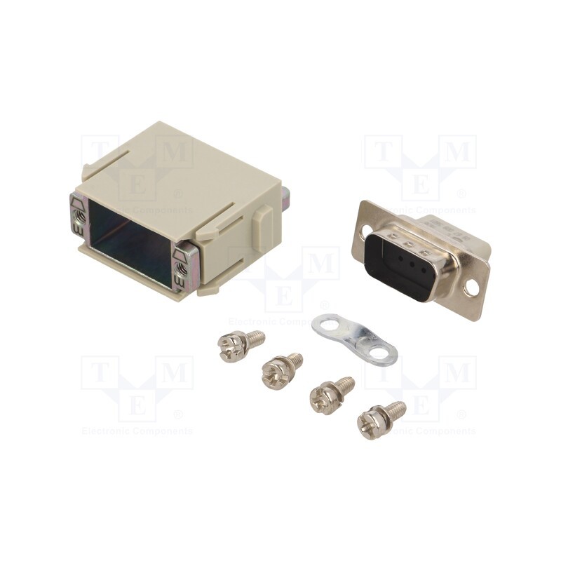 1 pcs x HARTING - 9140093001 - Connector: HDC, module, male, Han-Modular®, PIN: 9, w/o contacts, 5A