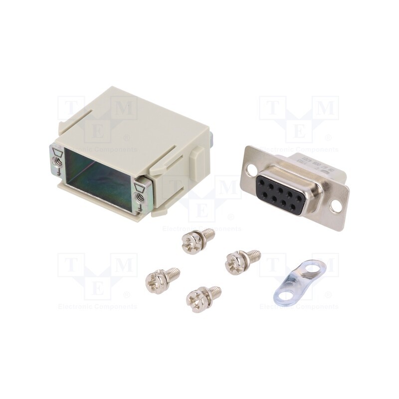 1 pcs x HARTING - 9140093101 - Connector: HDC, module, female, Han-Modular®, PIN: 9, w/o contacts