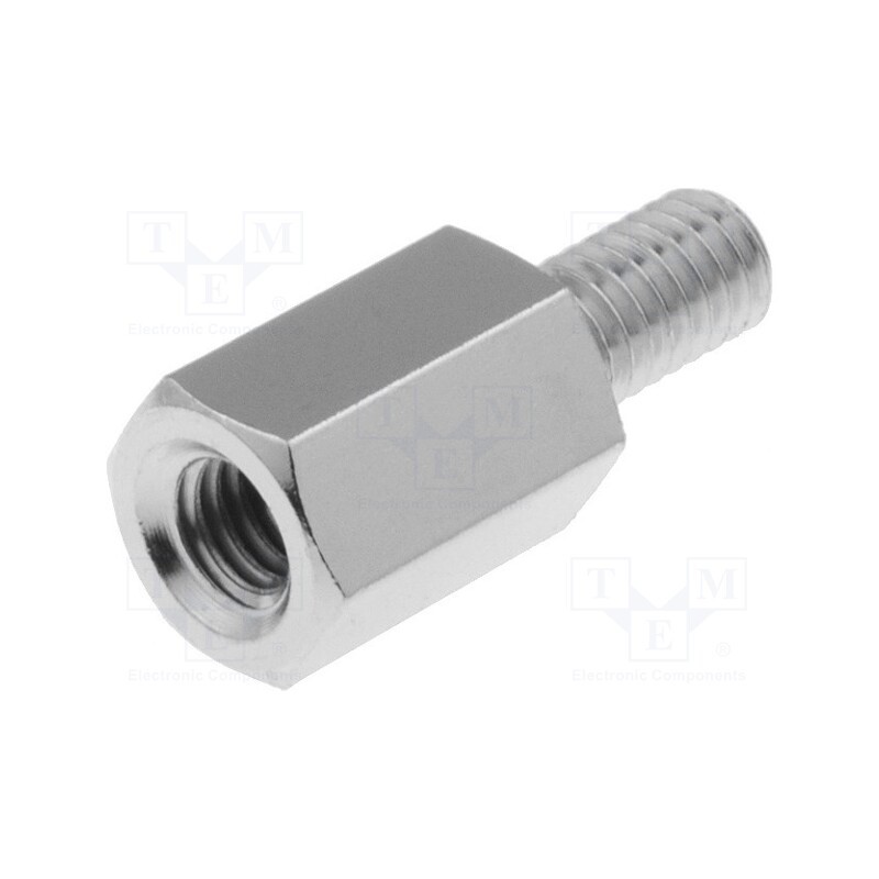 10 pcs x DREMEC - 216X10 - Screwed spacer sleeve, 10mm, Int.thread: M4, Ext.thread: M4, brass